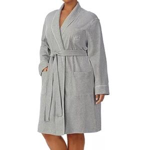 Ralph Lauren Quilted Shawl Collar Robe Grey Heather 3X